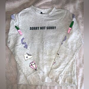H&M DIVIDED Sorry Not Sorry Long Sleeve T-Shirt S